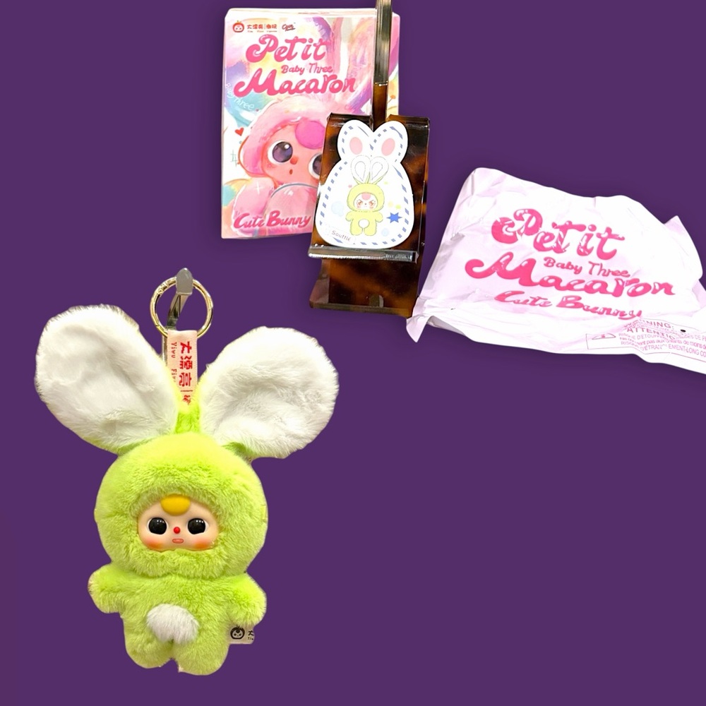 Baby Three Petit Macaron Cute Bunny Plush Pendant - Picture 16 of 16